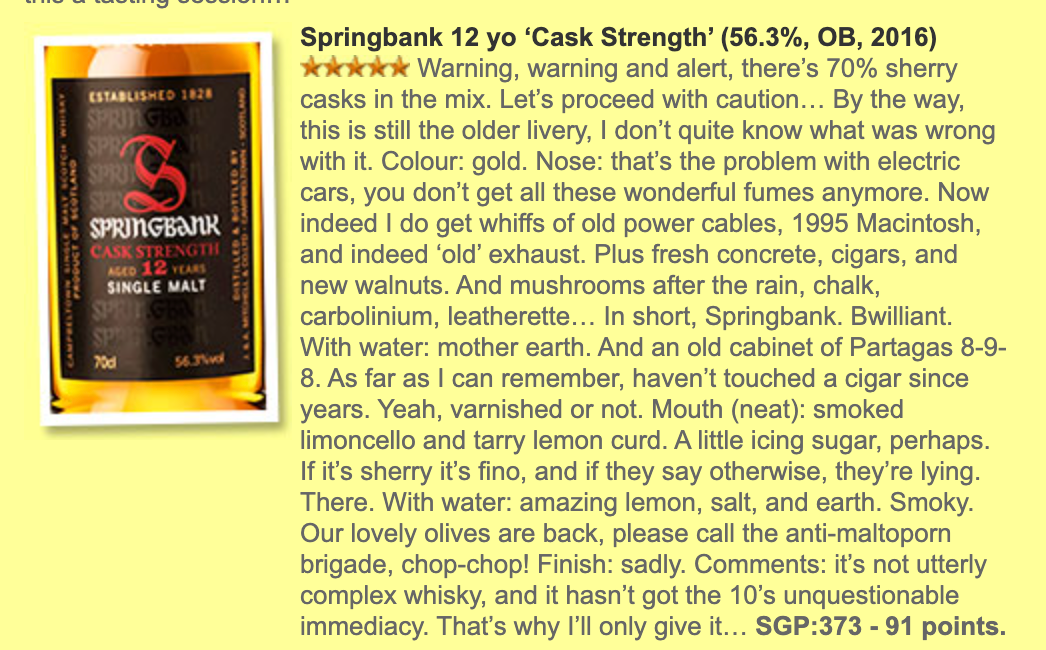 Springbank 12年, Cask Strength, Batch 13, 56.3% (WF91) (现金/信用卡价)