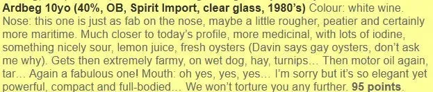 Ardbeg - Guaranteed 10YO, 1980s Bottled, Spirit Import, Clear Glass, 40% (WF95) (分現金/信用卡價) - Scotch Whisky