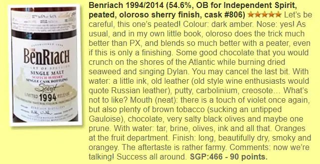 Benriach - 20YO, 1994/2014, #806, 54.6% (WF90) (分現金/信用卡價) - Scotch Whisky