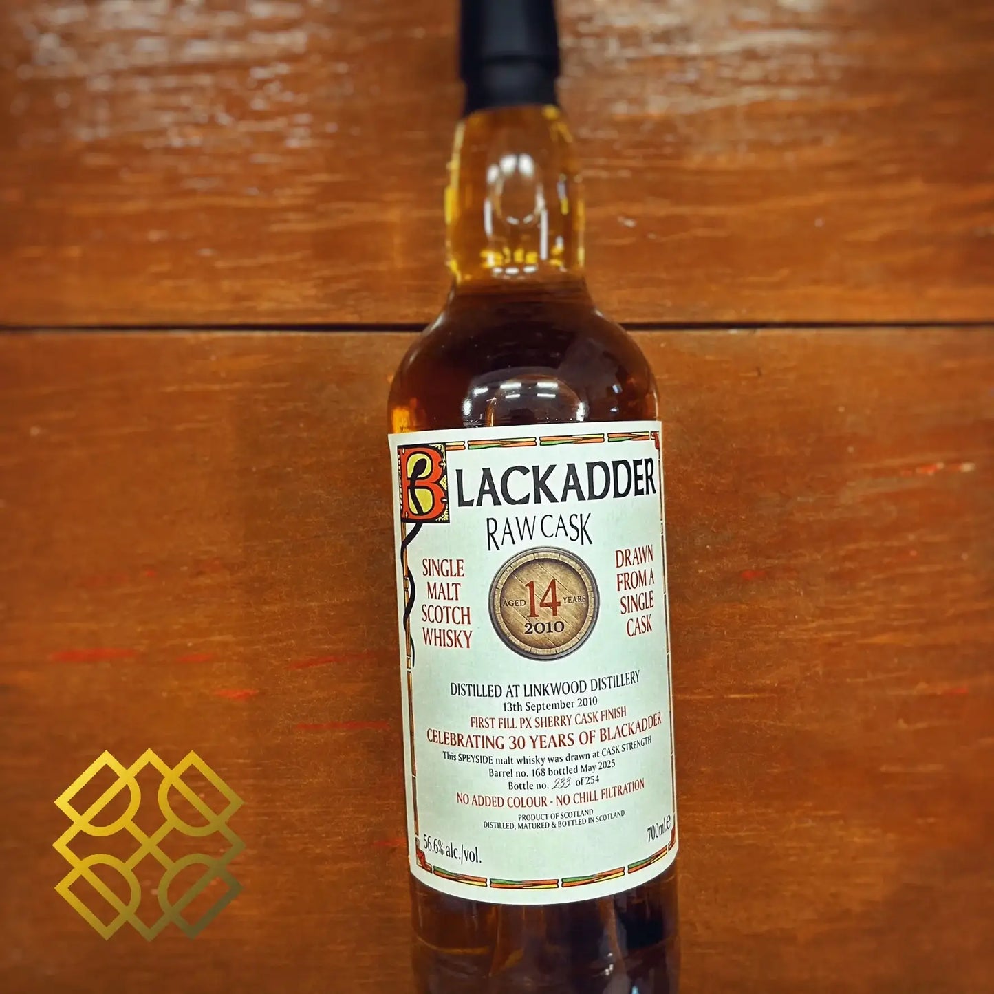 Blackadder Linkwood - 14YO, 2010/2025, #168, Raw Cask, 56.6% - Scotch Whisky