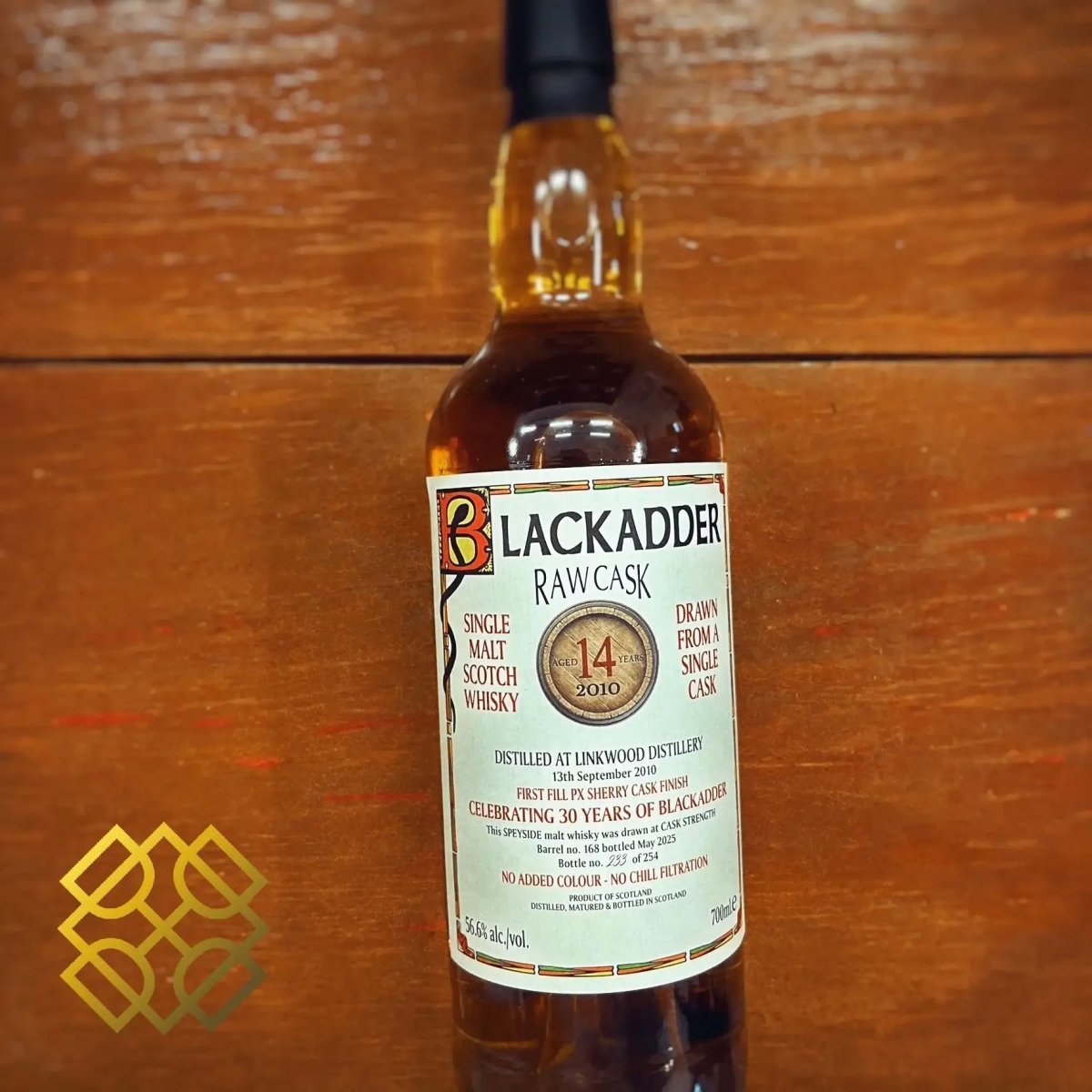 Blackadder Linkwood - 14YO, 2010/2025, #168, Raw Cask, 56.6% - Scotch Whisky