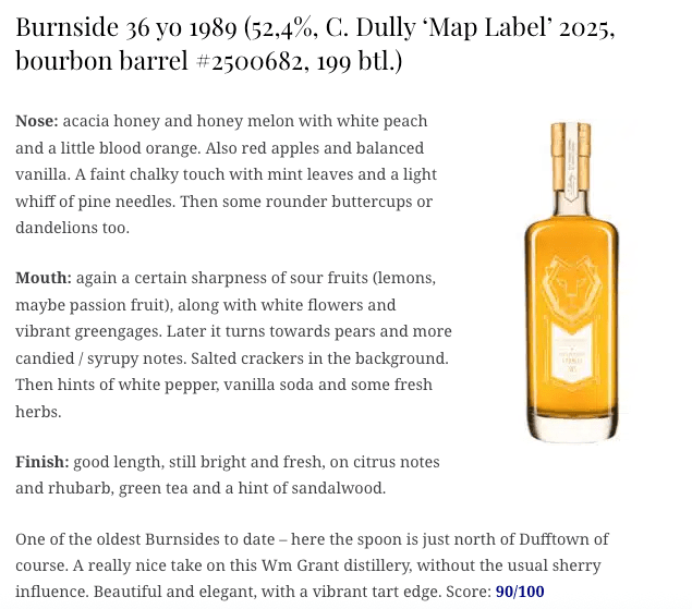 C. Dully Burnside (Balvenie) 36YO, 1989/2025, 2500682, 52.4% (WN90) (分現金/信用卡價) - 蘇格蘭威士忌