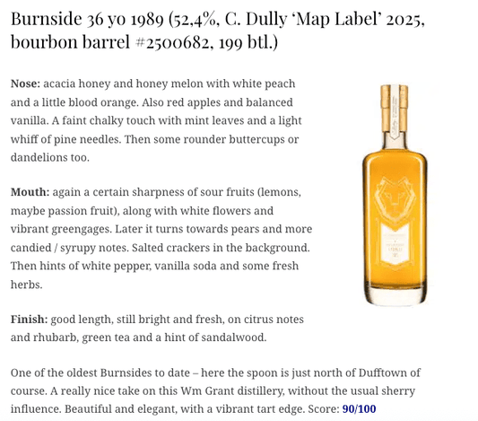 C. Dully Burnside (Balvenie) 36YO, 1989/2025, 2500682, 52.4% (WN90) (分現金/信用卡價) - 蘇格蘭威士忌
