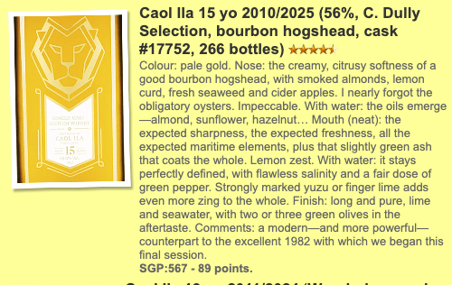 C. Dully Caol Ila 15YO, 2010/2025, 17752, 56% (WF89) - 蘇格蘭威士忌