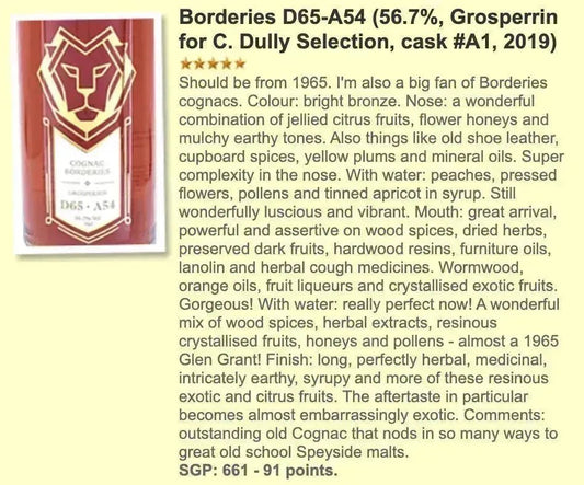 C. Dully Grosperrin - 54YO Borderies D65-A54, 56.7% (WF91) - Cognac