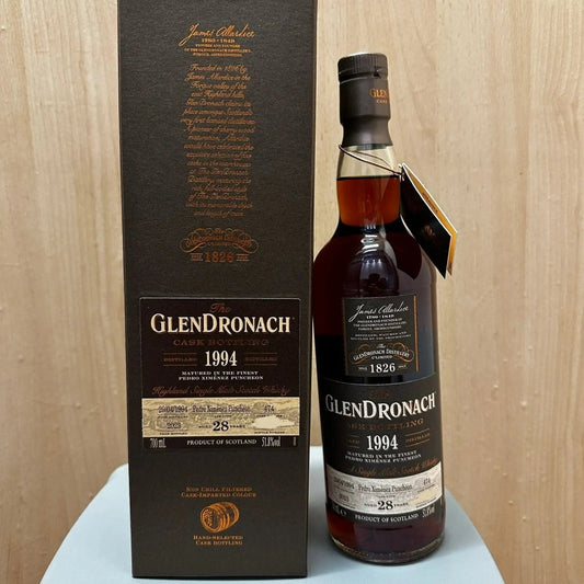 C10077 - Glendronach 28YO, 1994/2023, #474, 51.8% (WF92) (WB90.44) -