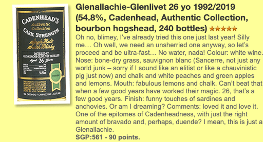Cadenhead's Glenallachie 26YO, 1992/2019, 54.8% (WF90) (分現金/信用卡價) - 蘇格蘭威士忌