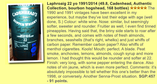 Cadenhead's Laphroaig 22YO, 1991/2014, 49.8% (WF91) (分現金/信用卡價) - 蘇格蘭威士忌
