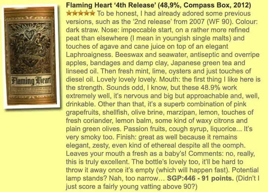Compass Box - Flaming Heart 2012, 4th Edition, 48.9% (WF91) - Scotch Whisky