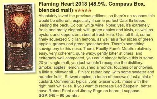 Compass Box - Flaming Heart 2018, 48.9% (WF90) - Scotch Whisky