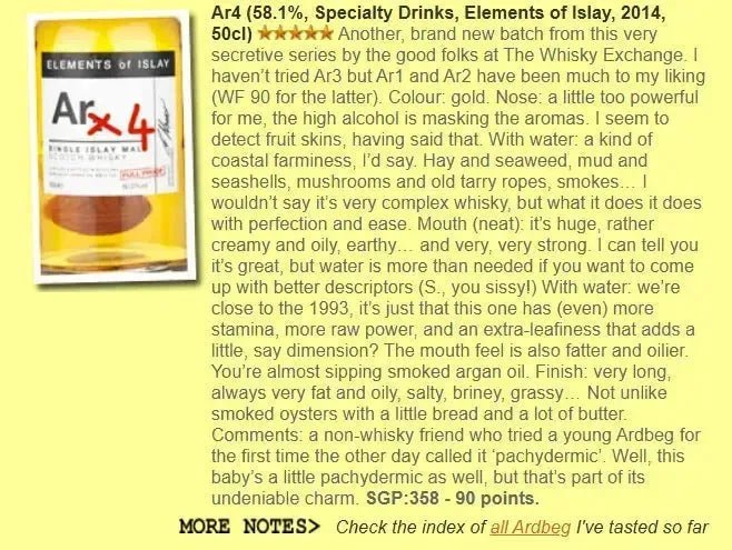 Elements of Islay - Ar4, 2014, 58.1% (WF90) (分現金/信用卡價) - Scotch Whisky