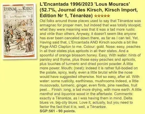 Encantada Domaine Lous Mouracs - 27YO, 1996/2023, Journal Des Kirsch #1, #22, 52.7% (WF90) - Armagnac