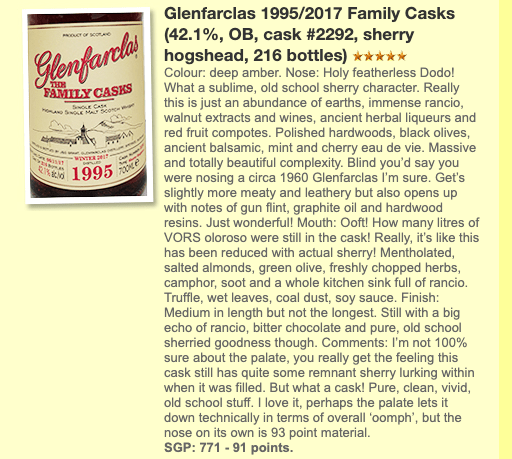 Glenfarclas 1995/2017, The Family Casks (Release W17), 2292, 42.1% (WF91) (分現金/信用卡價) - 蘇格蘭威士忌