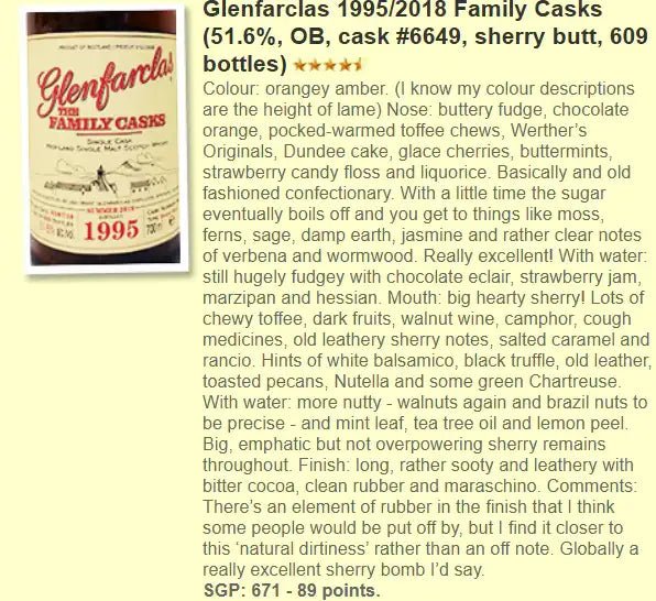 Glenfarclas - Family Casks, 1995/2018, #6649, 51.6% (WF89) (分現金/信用卡價) - Scotch Whisky