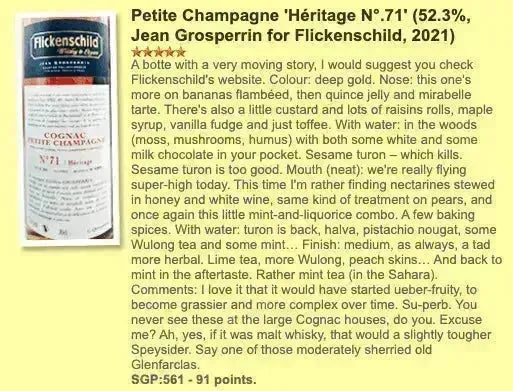Grosperrin - N°71, ~50YO, 1971/2021, Petite Champagne, 52.3% (WF91) - Cognac