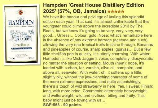 Hampden - Great House 2025, 57% (WF90) - Scotch Whisky