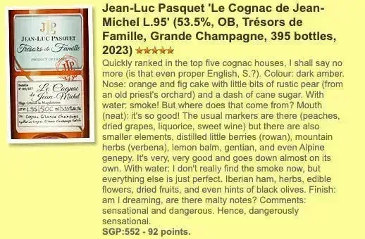 Jean-Luc Pasquet - ~28YO, 1995/2023, Le Cognac de Jean-Michel, 53.5% (WF92) - Cognac