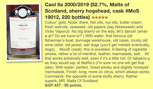 Malts of Scotland Caol Ila, 2000/2019, MoS19012, 52.7% (WF90) (分現金/信用卡價) - 蘇格蘭威士忌