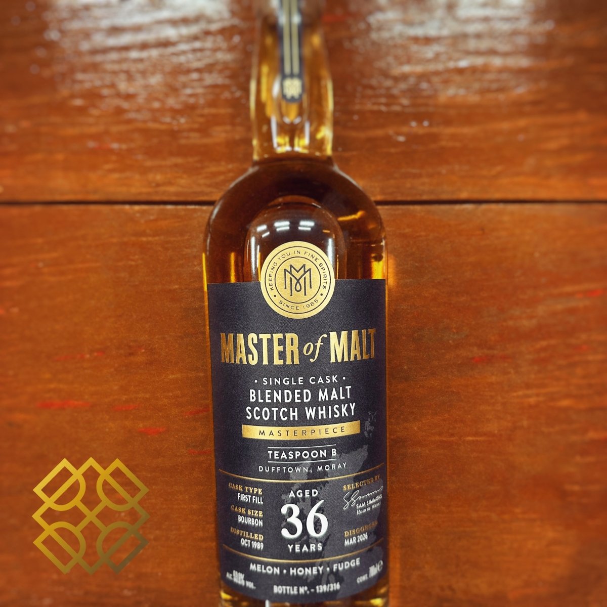 Master of Malt Teaspoon B(Balvenie) 36YO, 1989/2026, 1st Fill Bourbon Casks, 53.6% (分現金/信用卡價) - 蘇格蘭威士忌