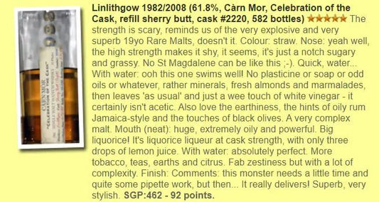 MMcK Linlithgow(St. Magdalene) - 25YO, 1982/2008, #2220, Refill Sherry Butt, 61.8% (WF92) (分現金/信用卡價) - Scotch Whisky