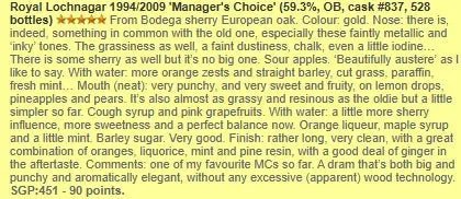 Royal Lochnagar - 14YO, 1994/2009, #837, The Managers' Choice, 59.3% (WF90) (分現金/信用卡價) - Scotch Whisky