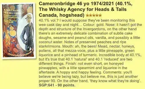 TWA Cameronbridge - 46YO, 1974/2021, Heads & Tails, 40.1% (WF90) - Scotch Whisky