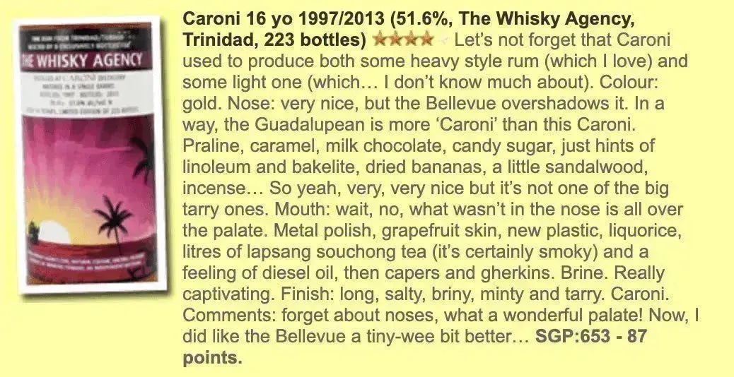TWA Caroni - 16YO, 51.6% (WF87) - Rum