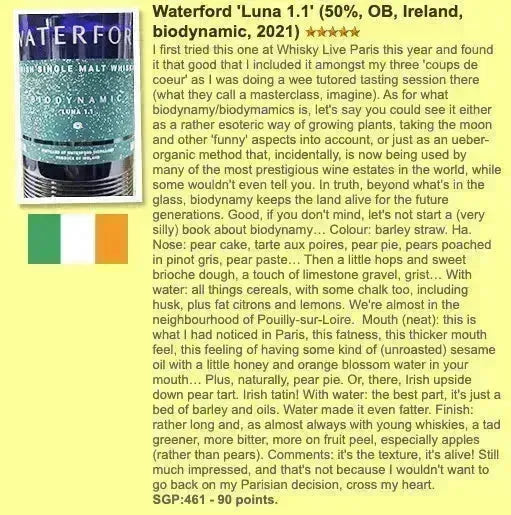 Waterford - Luna 1.1, Biodynamic 50% (WF90) - Irish Whiskey