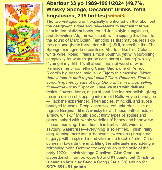 Whisky Sponge Aberlour 33YO, 1989&1991 /2024, 92, 49.7% (WF91) (分現金/信用卡價) - 蘇格蘭威士忌