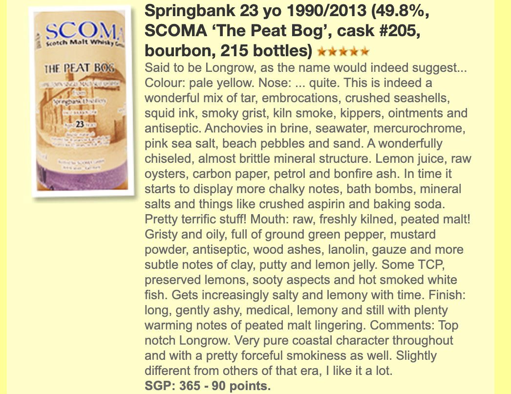 Scoma Springbank The Peat Bog 23年 1990/2013, 49.8% (WF90) (現金/クレジットカード価格)