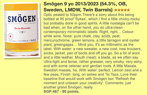 Smögen 9YO 2013/2023, Twin Barrels, 54.3%, for LMDW (WF90)