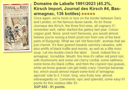 Domaine de Laballe - ~32YO, 1991/2023, 45.2% - Armagnac, 2
