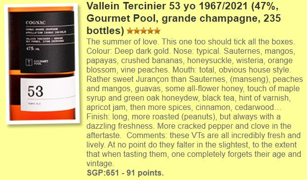 Vallein Tercinier - 53YO, 1967/2020, 47% - Cognac, 3