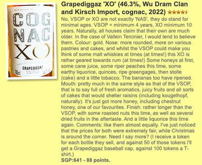 Wu Dram Clan Grapediggaz Vallein Tercinier - Cognac XO, 46.3%  whiskyfun