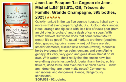 Cognac Jean-Luc Pasquet Le Cognac De jean-Michel Whiskyfun