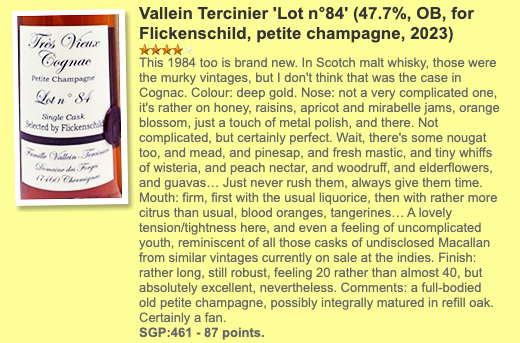 Famille Vallein Tercinier - ~39YO, Lot 84, 47.7% Type : Cognac 干邑, whiskyfun