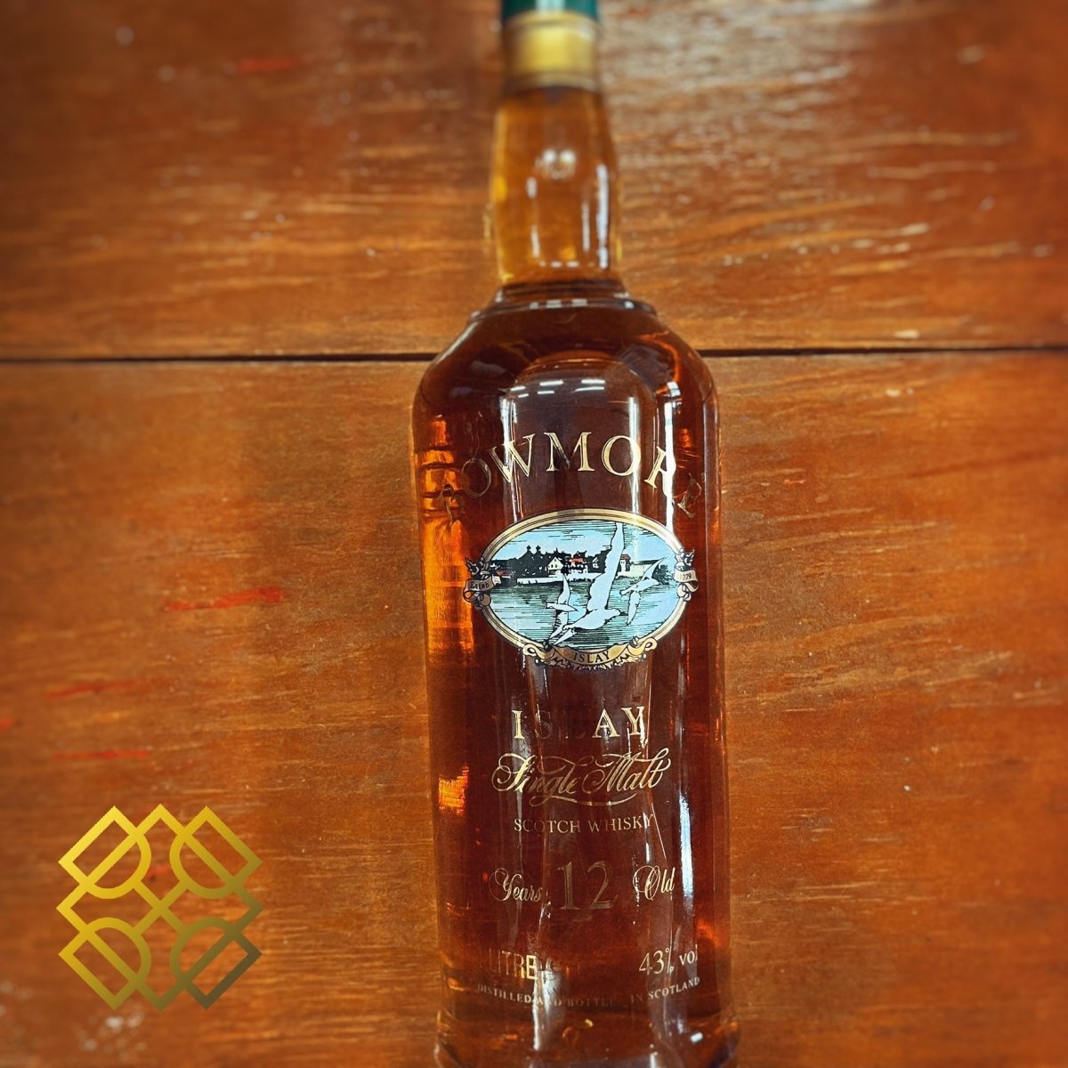 Bowmore - 12YO, Seagull Glass Printed Label Golden Cap, 1000ml, 43% (分現金/信用卡價) - Alcohol Please