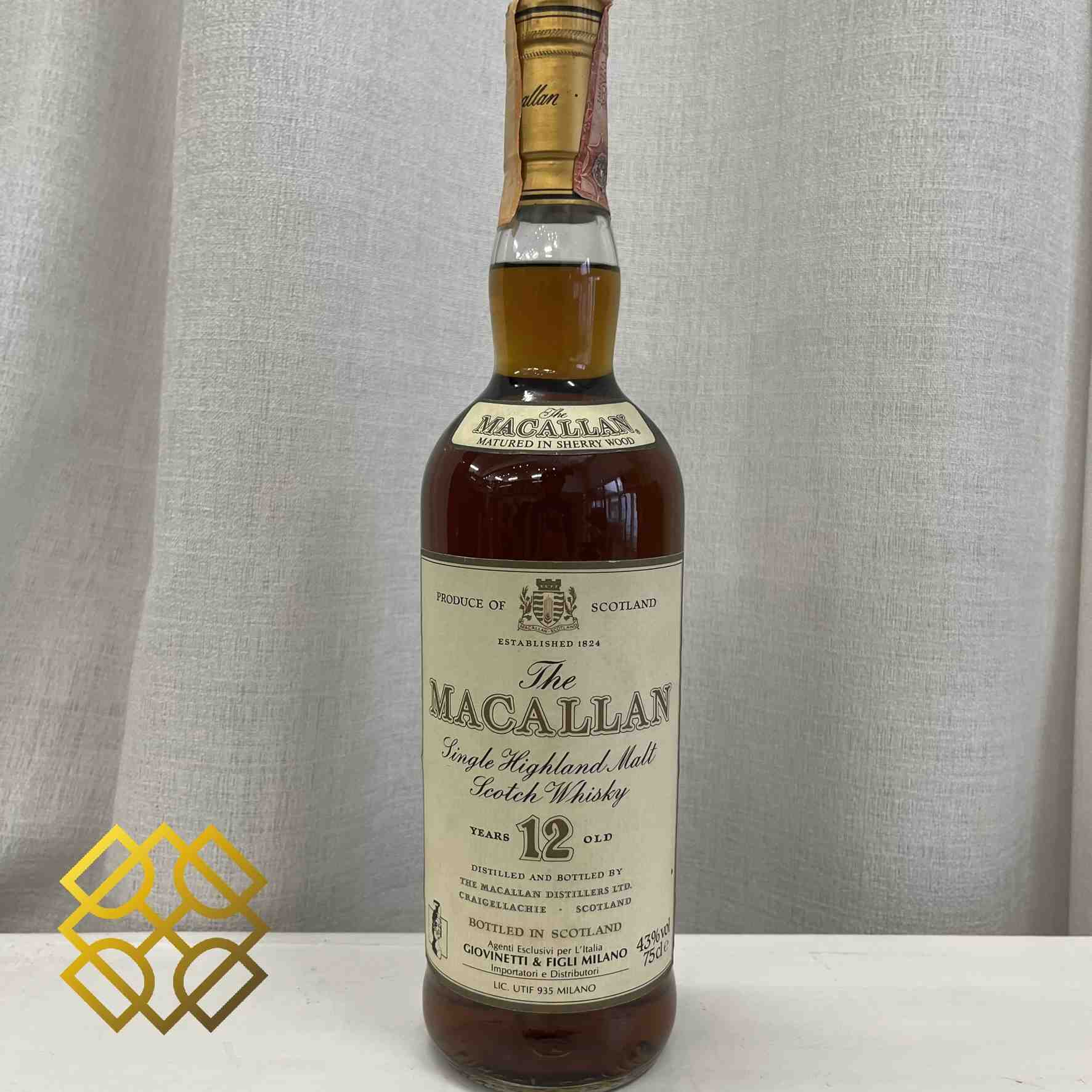 Macallan  Type : Single Malt Whisky Cask Type : Sherry Wood 12yo stand