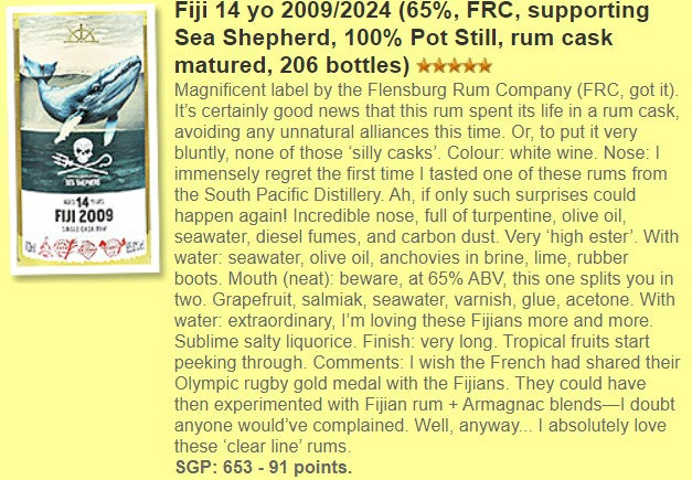 FRC Fiji - 14YO, 2009/2024, Sea Shepherd, 65% - Rum, 2