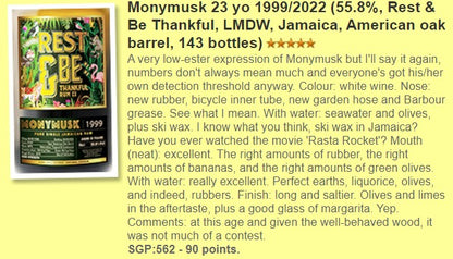 Rest & Be Thankful Monymusk-23YO,1999/2022,#7537,55.8%-Rum, 2