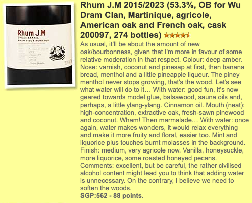 Rhum J.M - 7YO, 2015/2023, #200097, for WDC, 53.3% - Rum- Whiskyfun