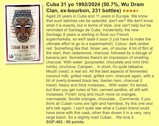 Rum WDC Cuba 31YO 1992 2024, whiskyfun