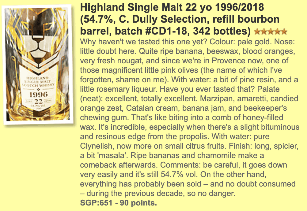 C. Dully Highland Single Malt Scotch-22YO,1996,54.7%-Whisky, 2