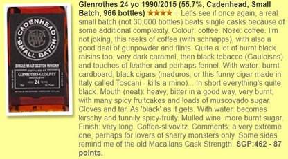 Cadenhead's Glenrothes - 24YO, 1990/2015, 55.7% - Whisky, 2