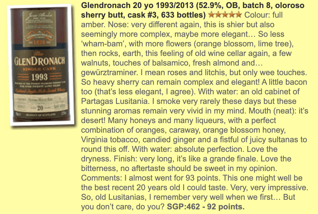 Glendronach - 20YO, 1993, #3, 52.9% - Whisky, 2