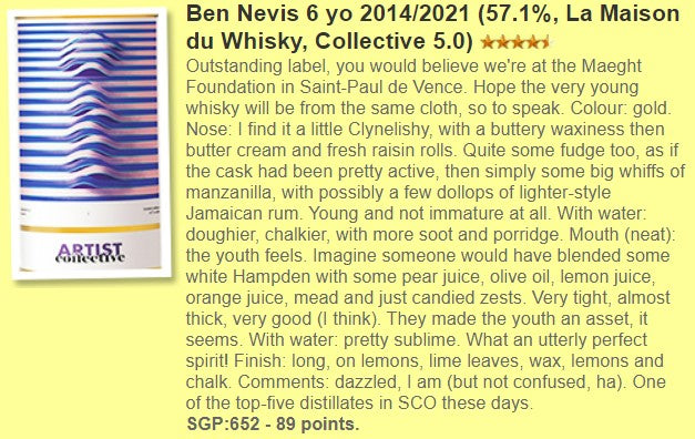 LMDW Ben Nevis - 6YO, 2014/2021, Sherry Butt, 57.1% -Whisky,whiskyfun