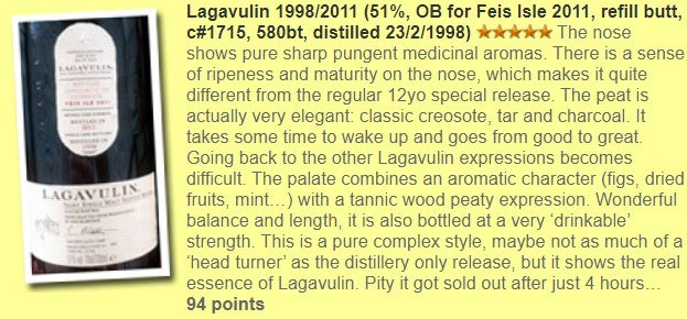 Lagavulin - 13YO, 1998/2011, Feis Ile 2011, 51% - Whisky, 3