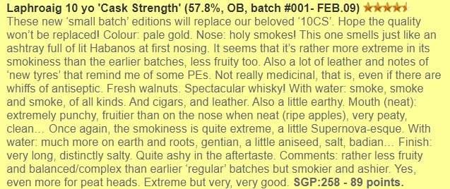 Laphroaig - 10YO, 2009, CS Batch #001, 57.8% - Whisky, 3