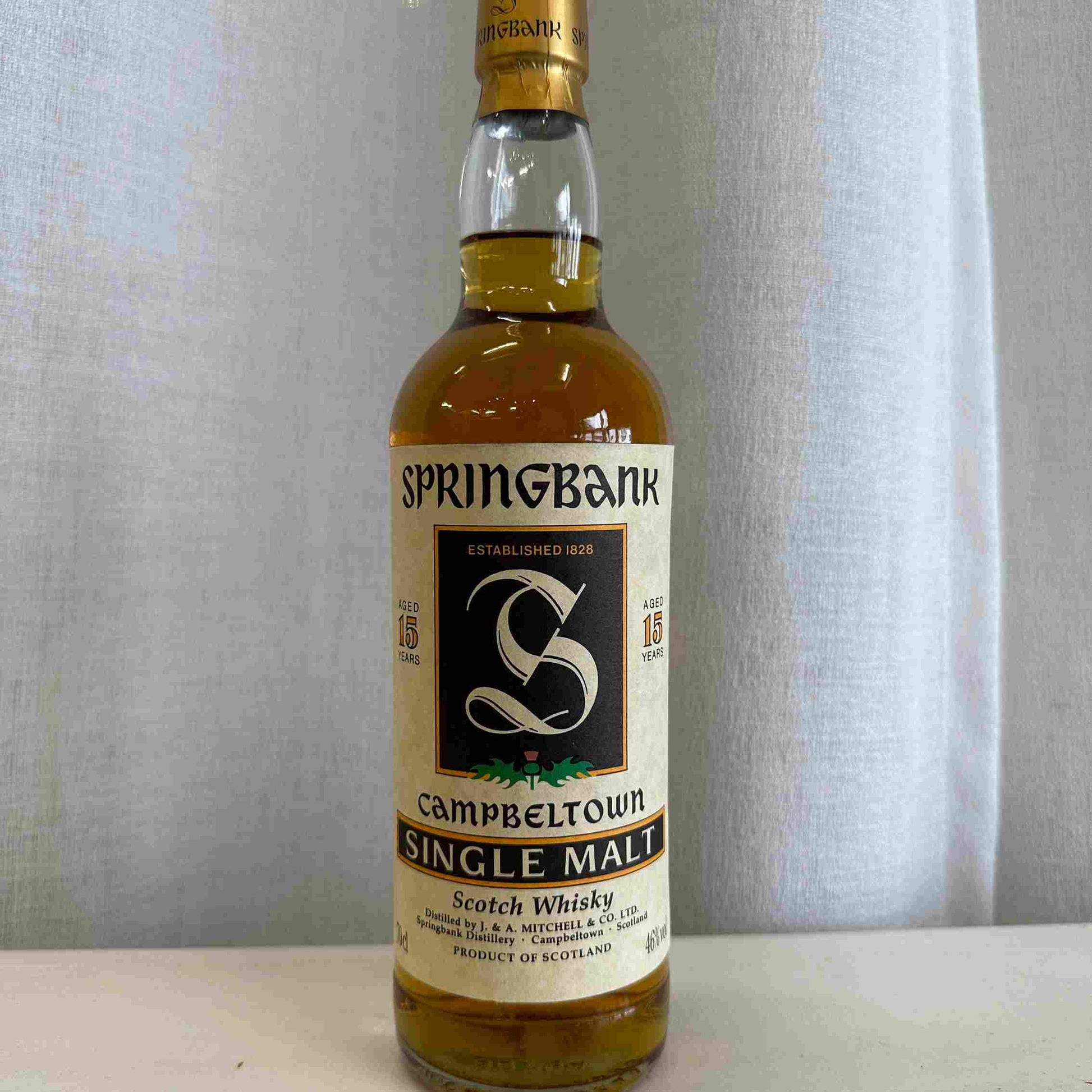 Springbank - 15YO, 1990s, Green Thistle, 46% - Whisky,2