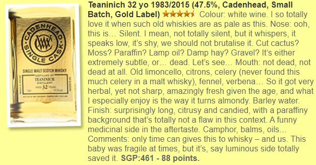 Cadenhead's Teaninich - 32YO, 1983/2015, 47.5% - Whisky, 2